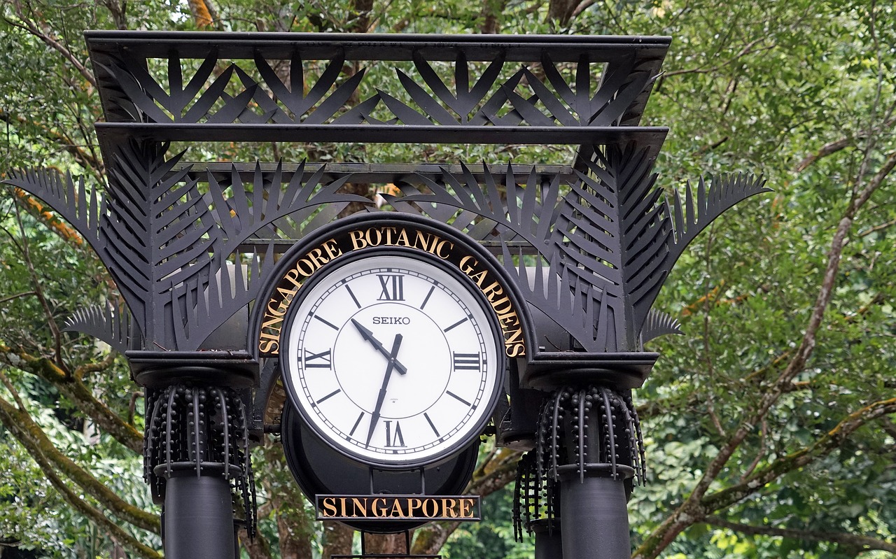 clock botanical garden singapore free photo