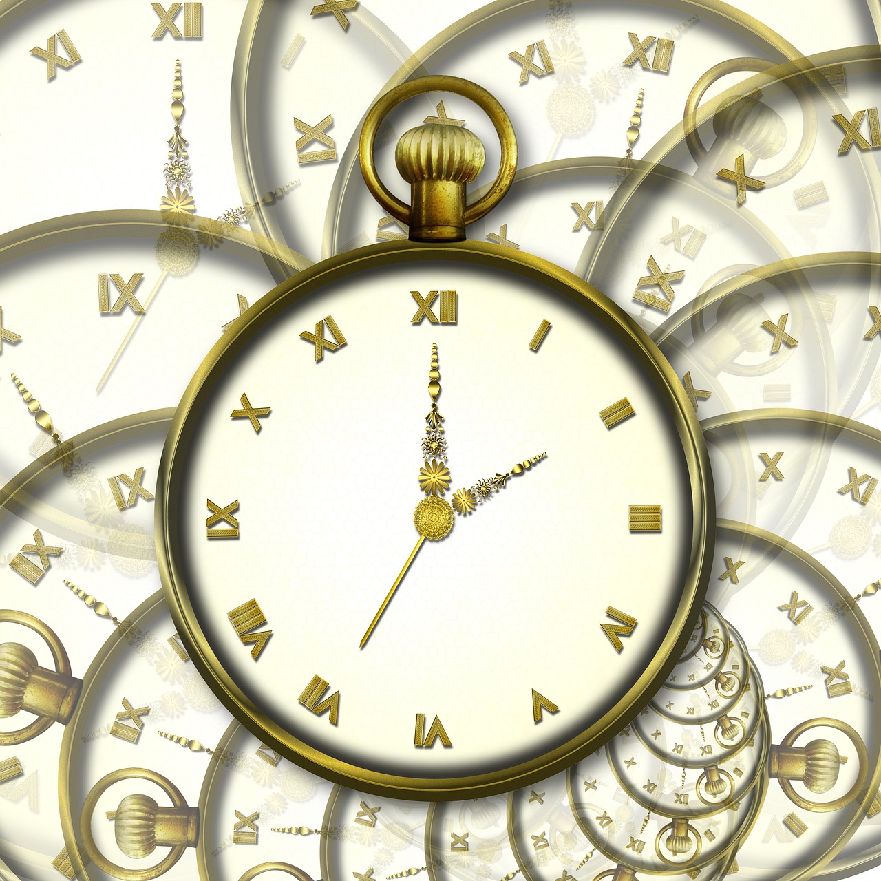 clock pocket watch gold free photo