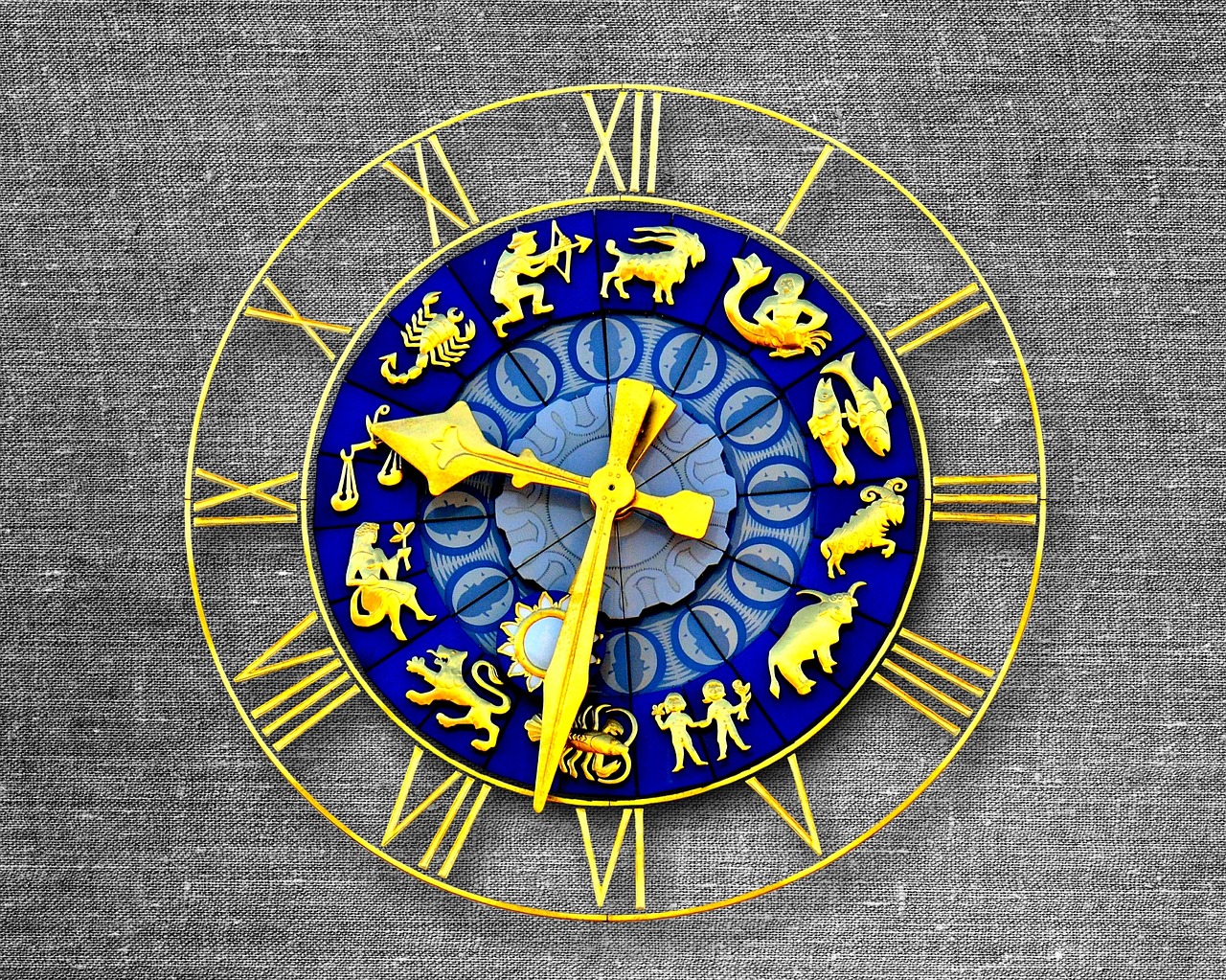 clock zodiac sign time of free photo