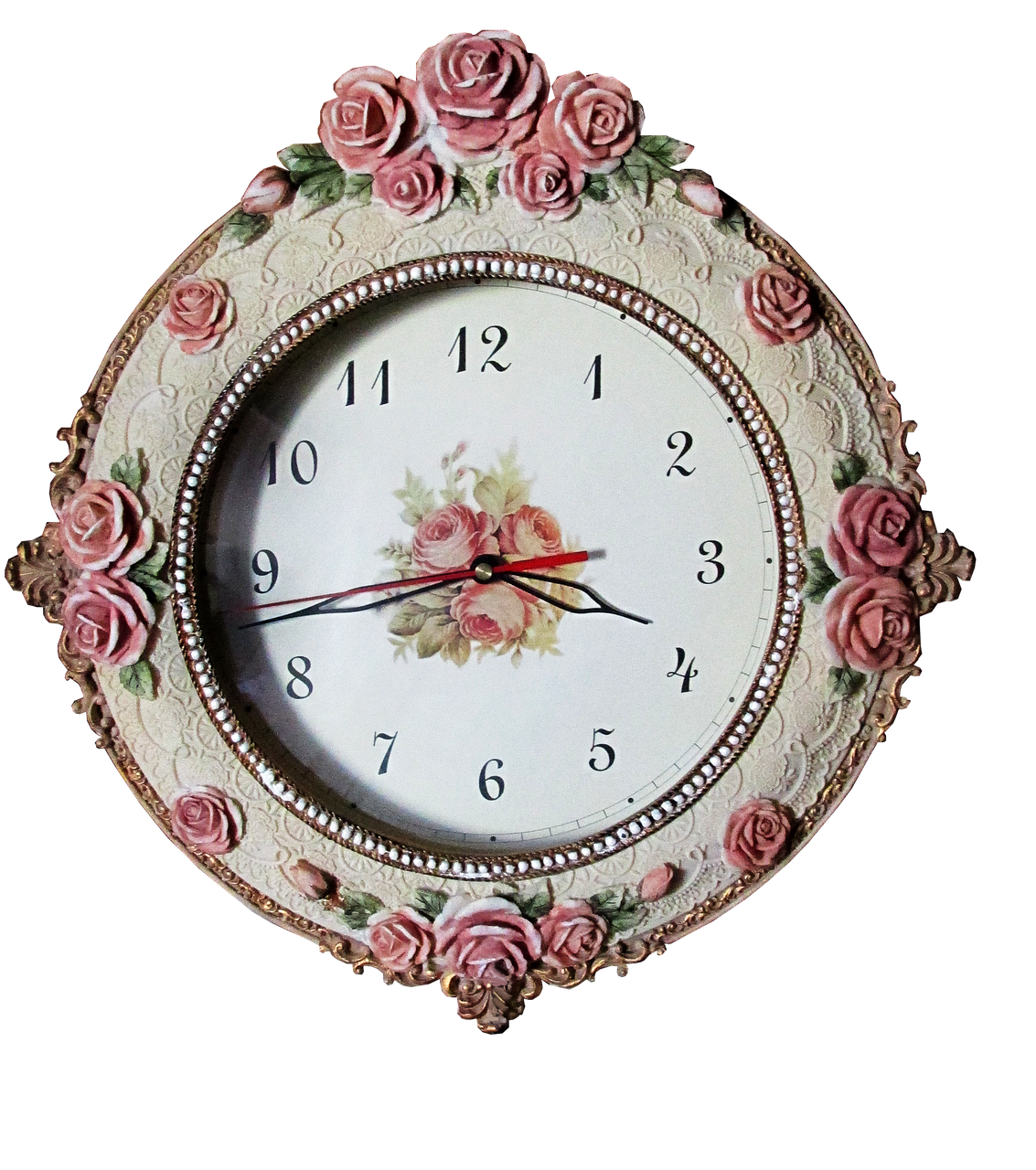 clock roses decorated free photo