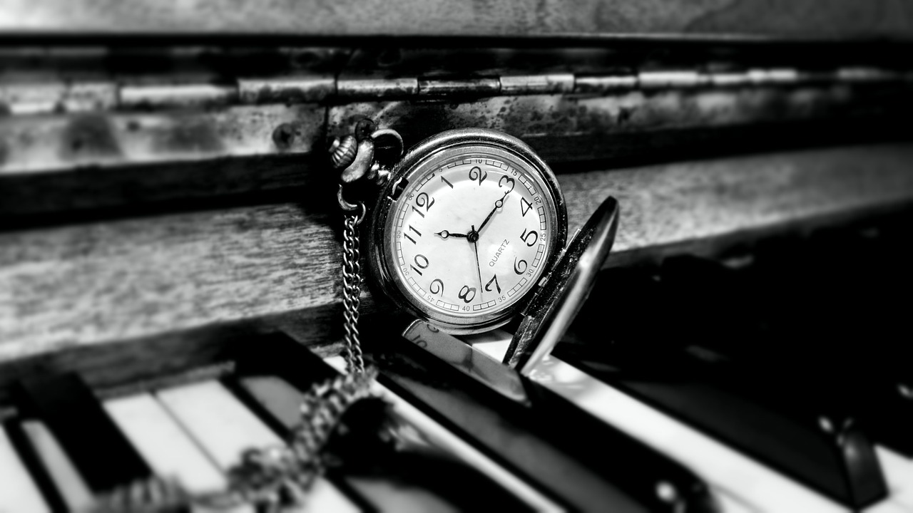 clock pocket watch piano free photo