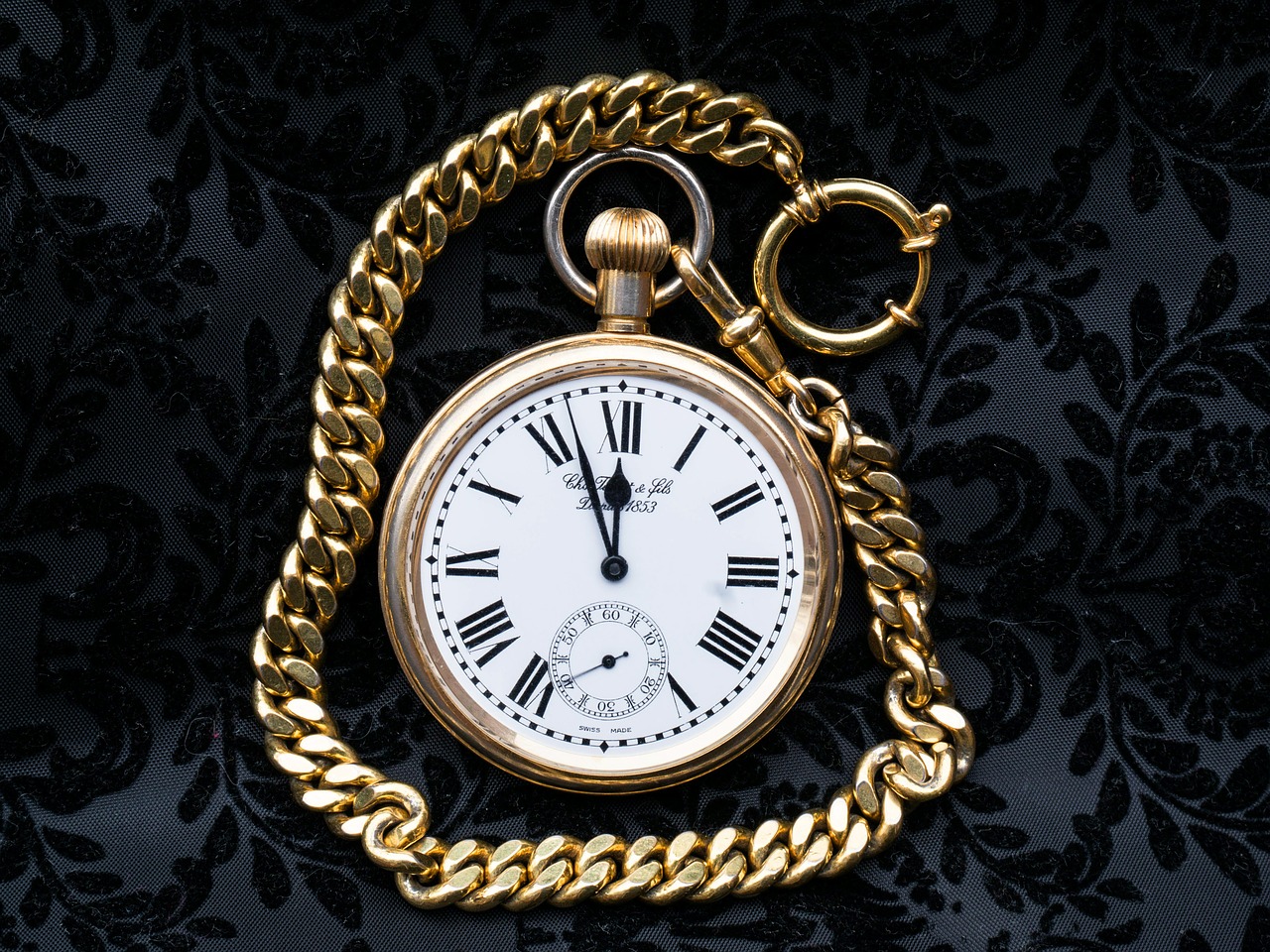 clock pocket watch gold free photo