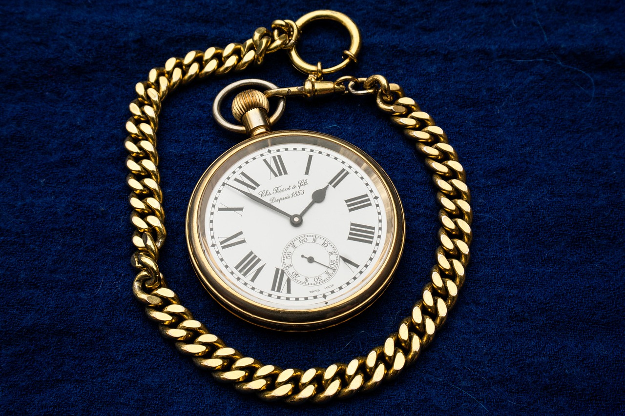 clock pocket watch gold free photo