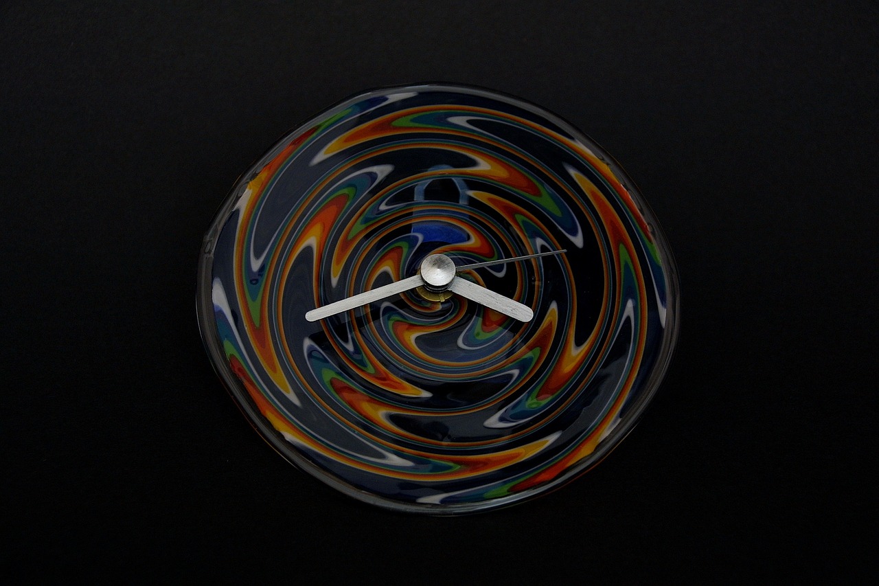 clock glass art glass clock free photo