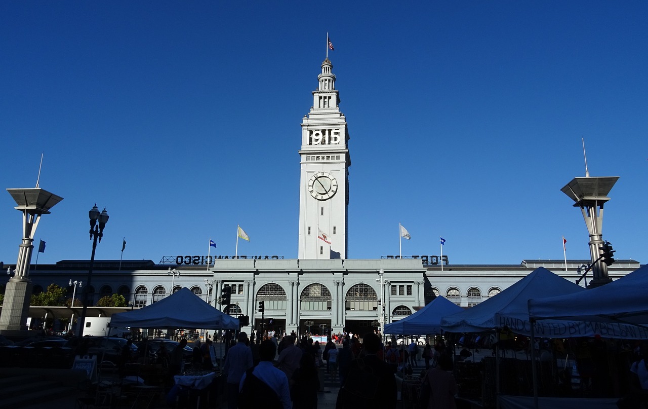 clock tower ferry building port free photo