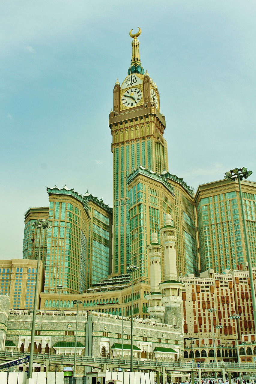clock tower mecca buildings free photo