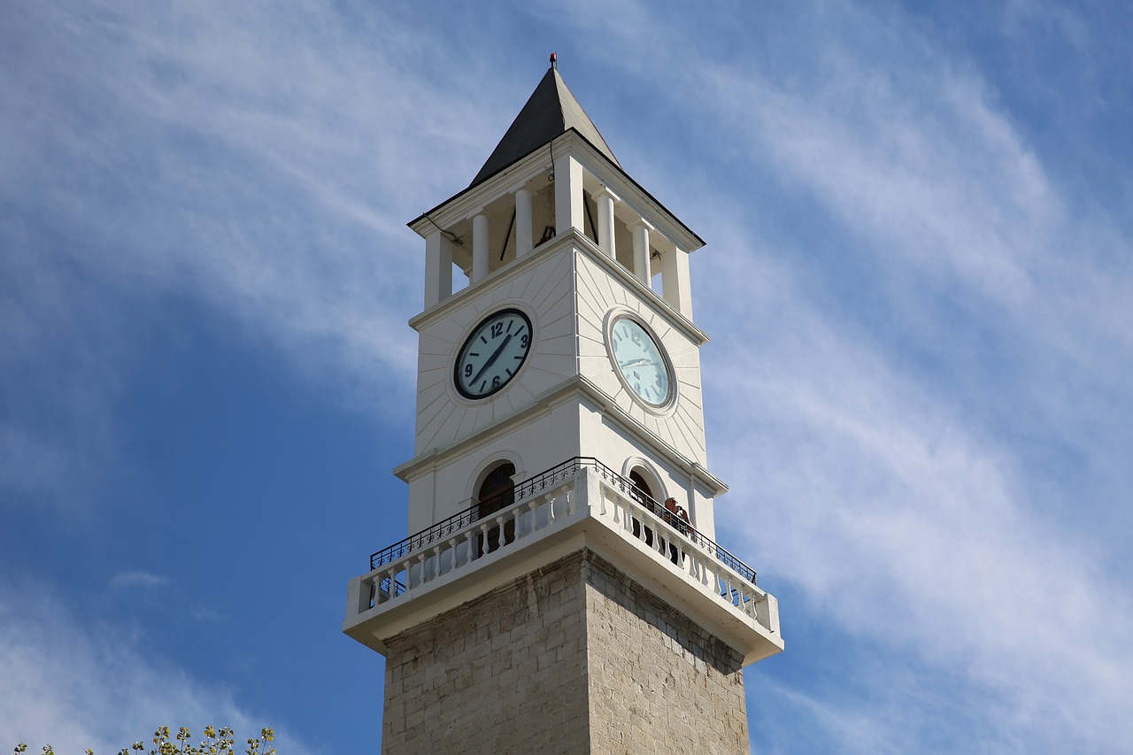 clock tower time tirana free photo