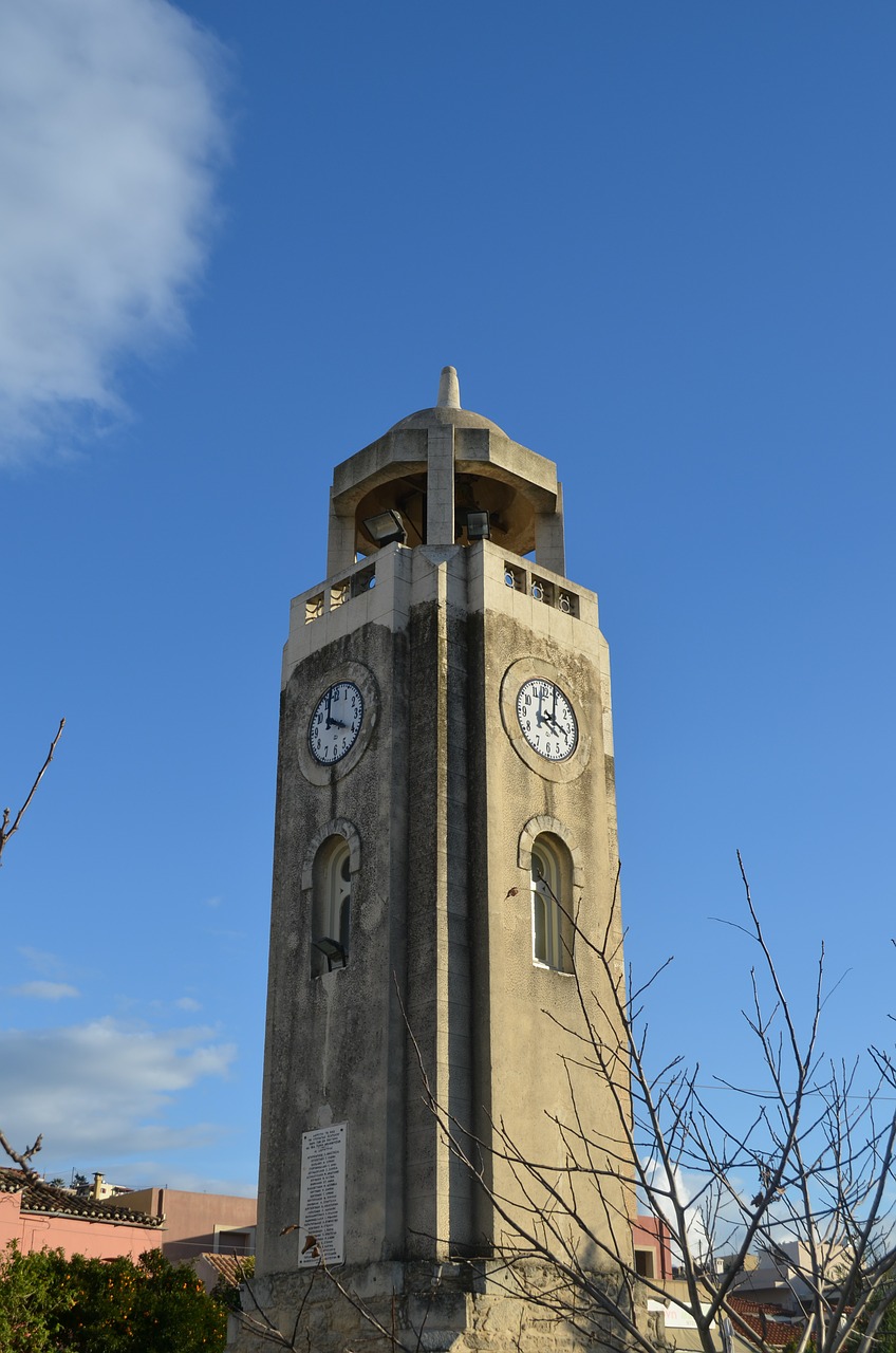 clock tower crete greece free photo