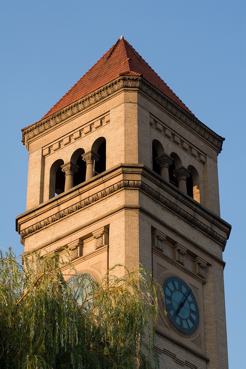 clock tower spokane washington free photo