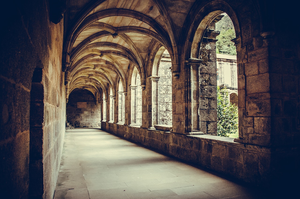 cloister columns monastery free photo