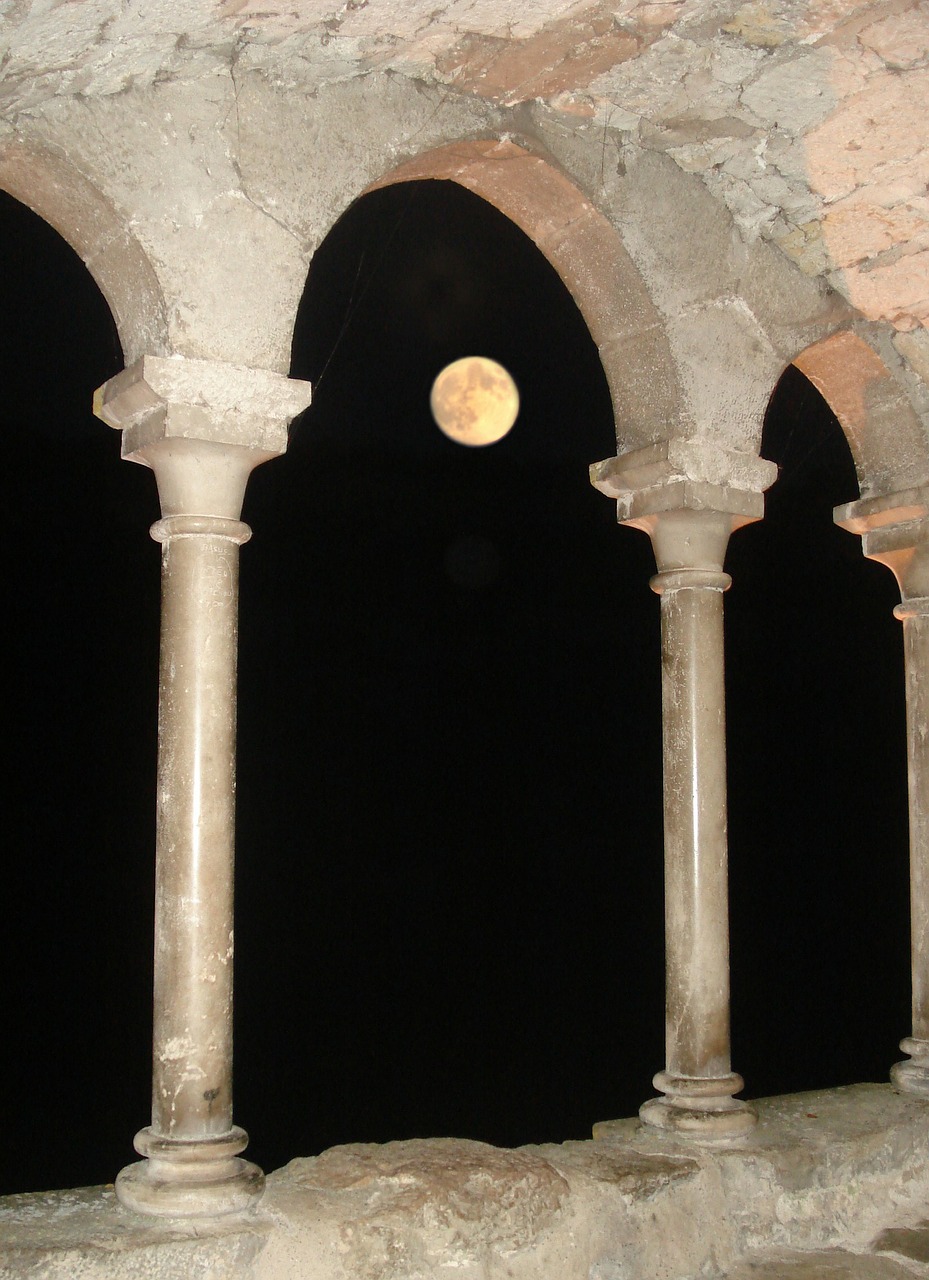 cloister moon night photo free photo
