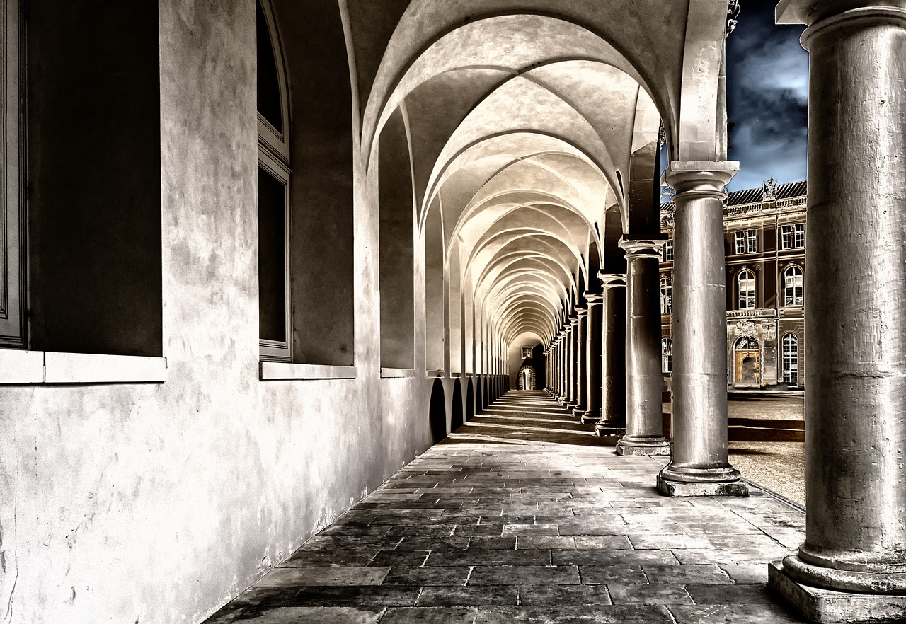 cloister monastery courtyard free photo