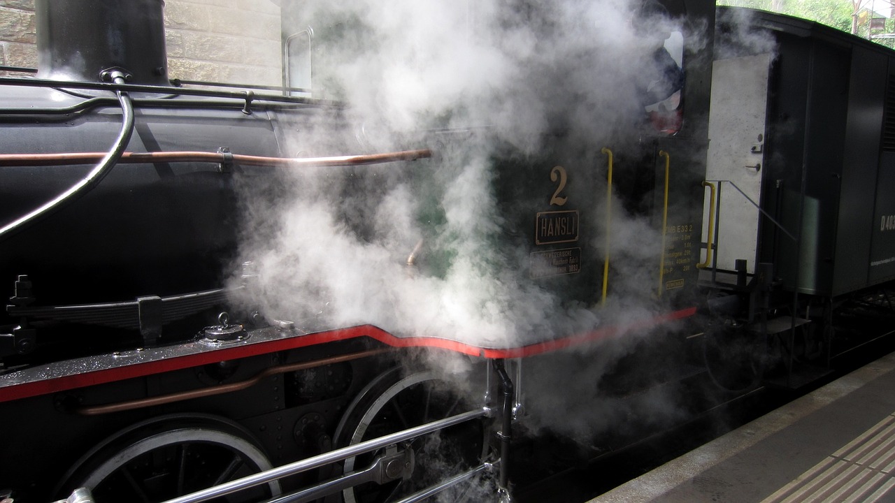 closeup steam engine locomotive free photo