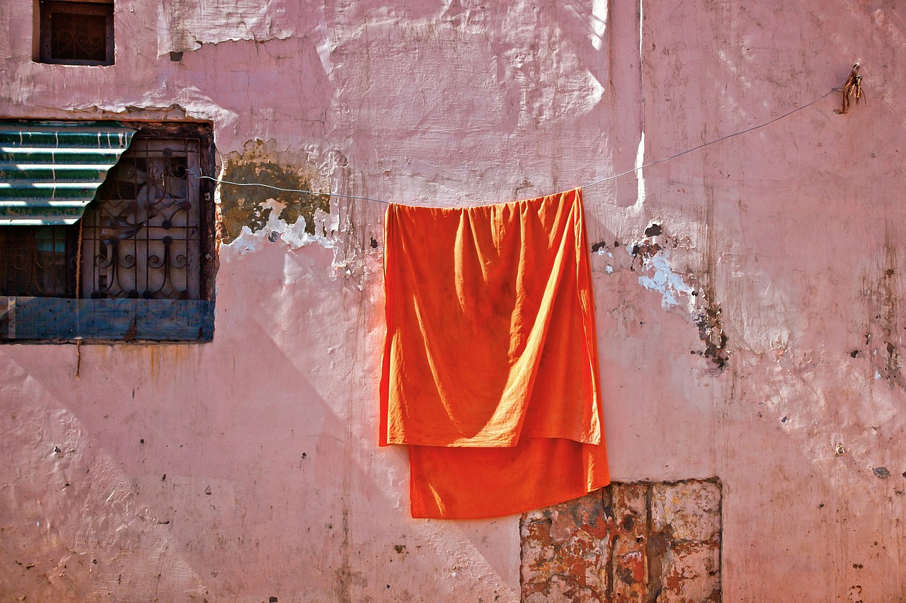 clothes wall orange free photo