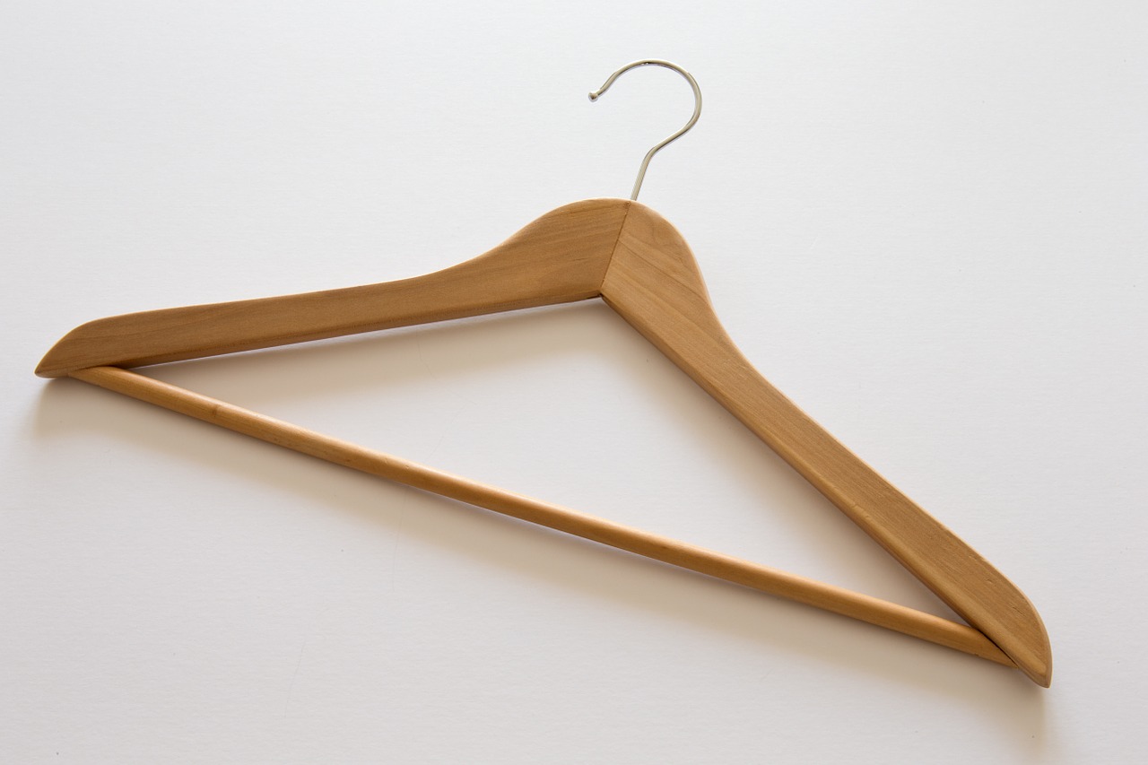 clothes hanger traditional beech wood free photo