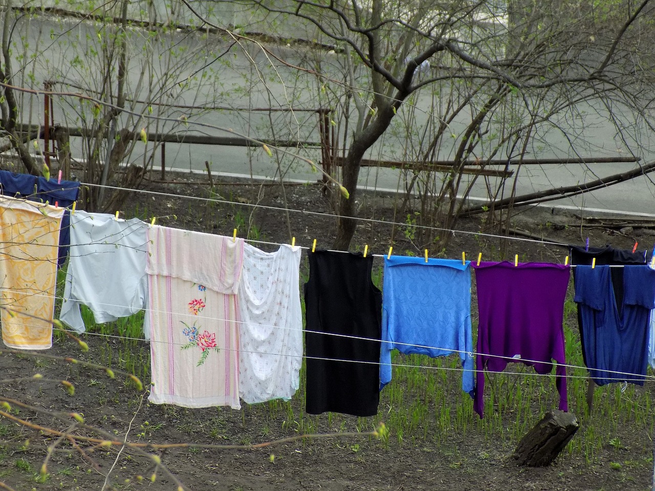 clothesline  outdoors  recycling free photo