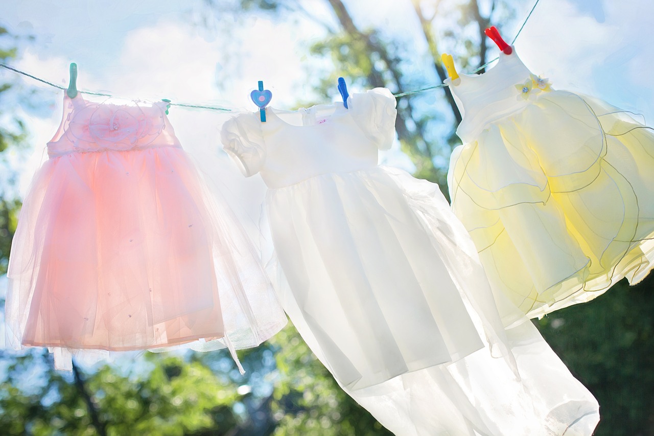 clothesline little girl dresses laundry free photo