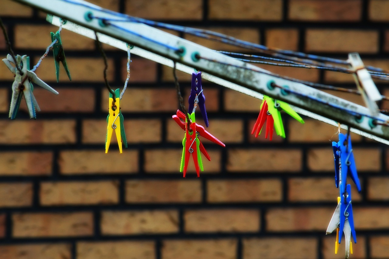 clothespins clothes line hang free photo