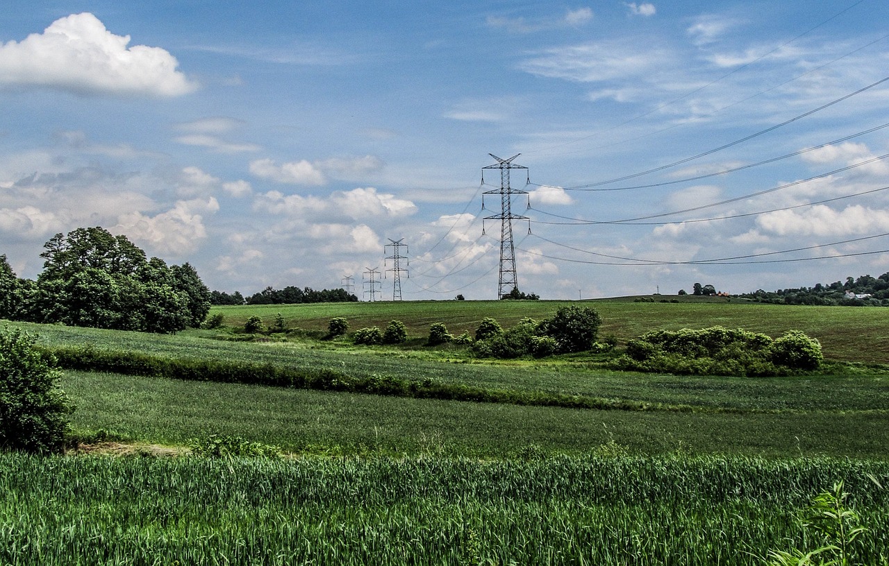 cloud sky high voltage lines free photo