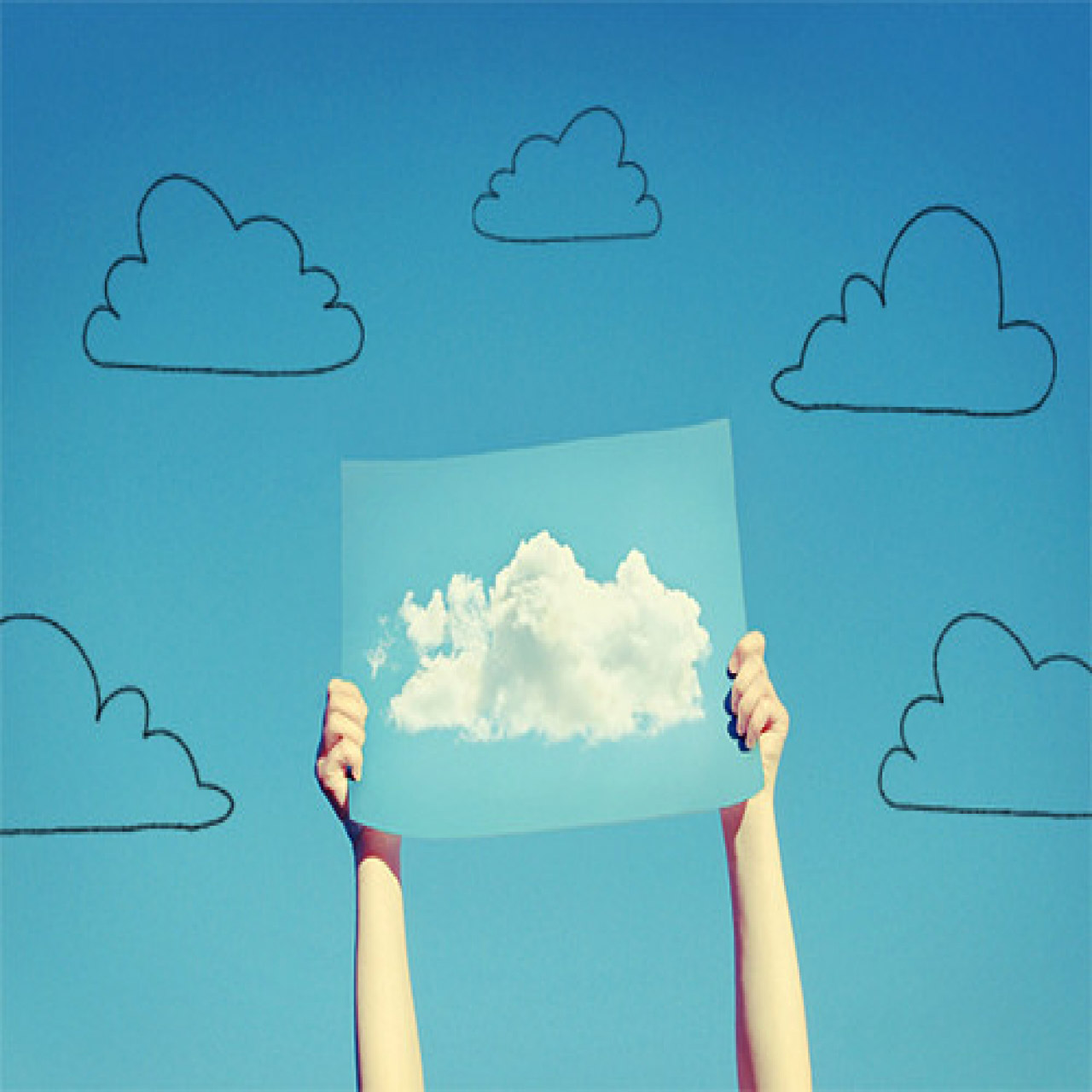 cute human clouds free photo