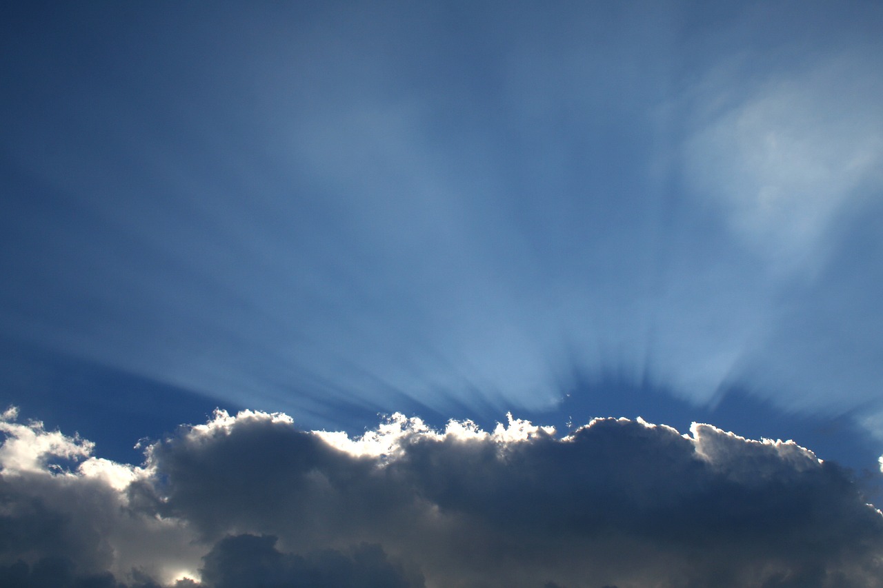 cloud sky sun behind cloud free photo