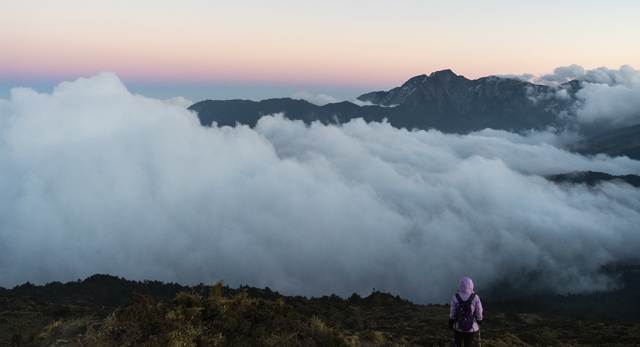 cloud mountain hiking free photo