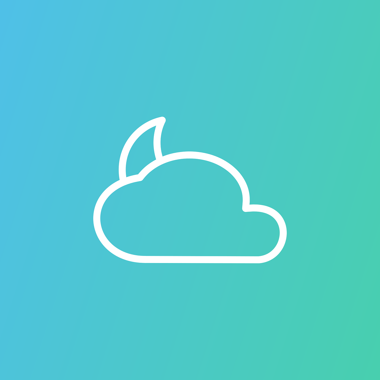 cloud moon icon free photo