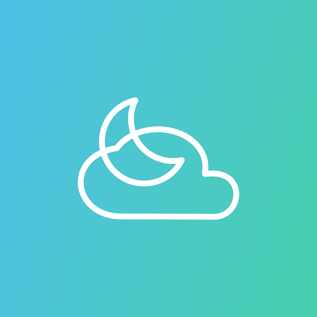 cloud moon icon free photo