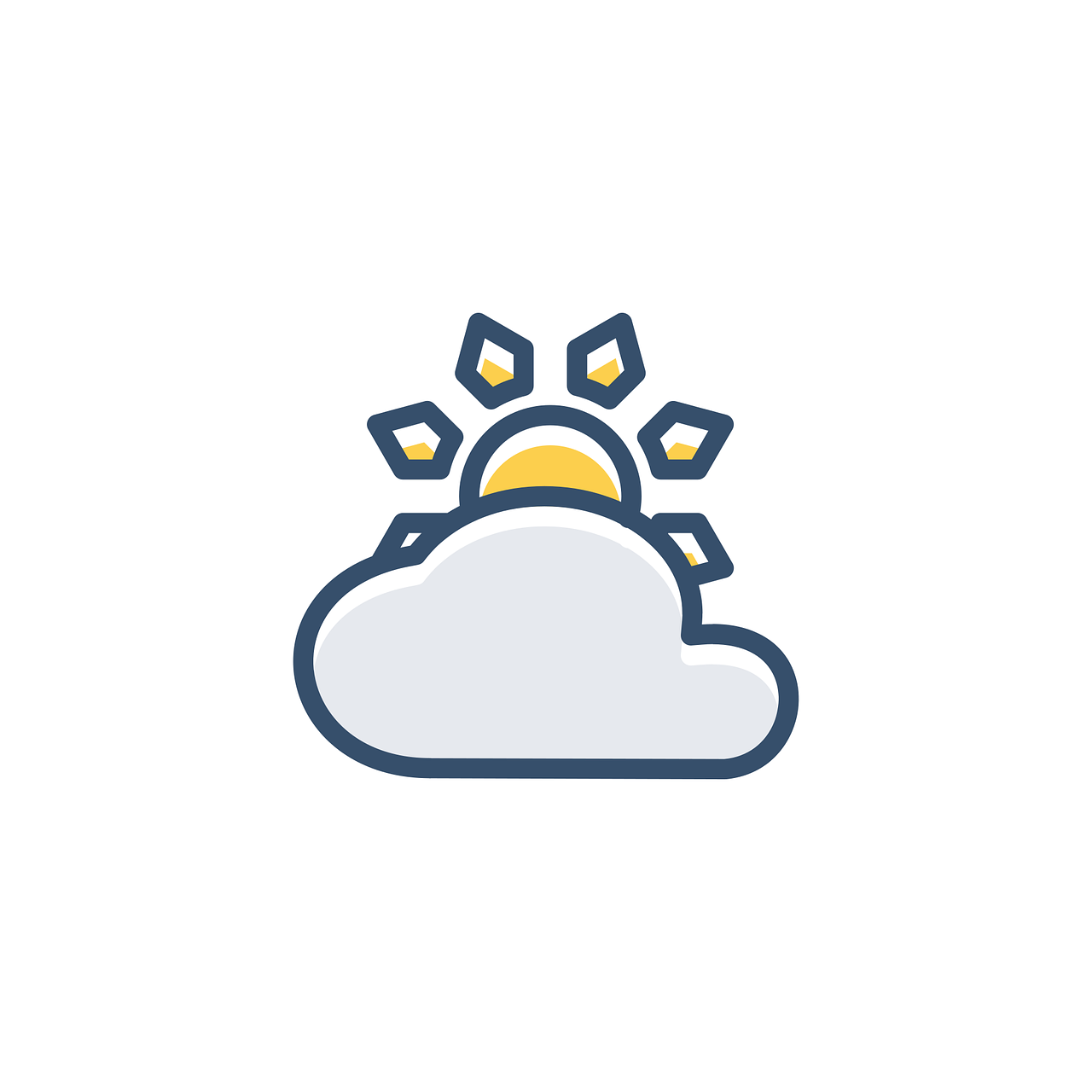 cloud sun icon free photo