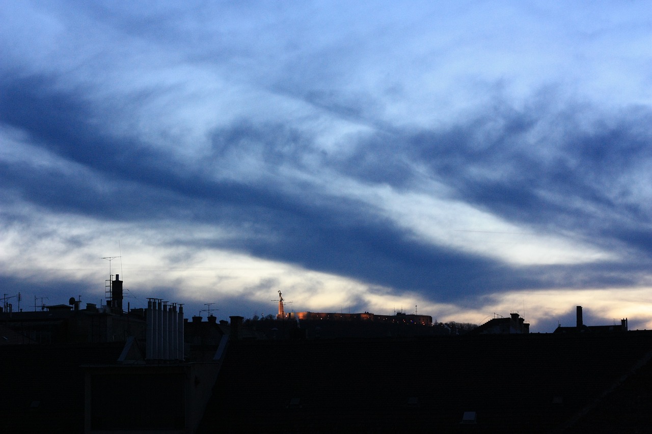cloud budapest in the evening free photo