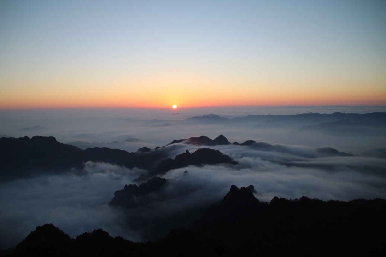 cloud sea out wudang the golden dome free photo