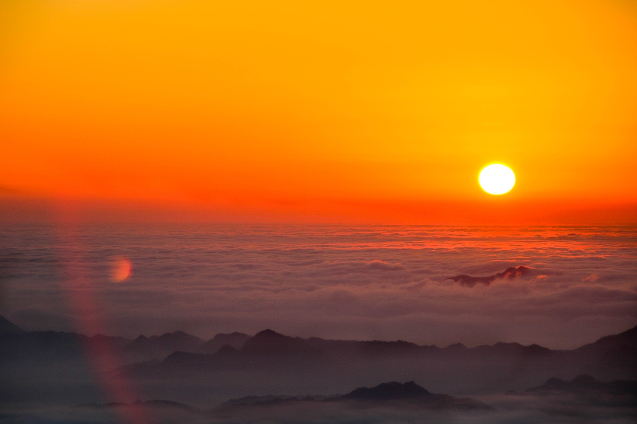 cloud sea out wudang the golden dome free photo