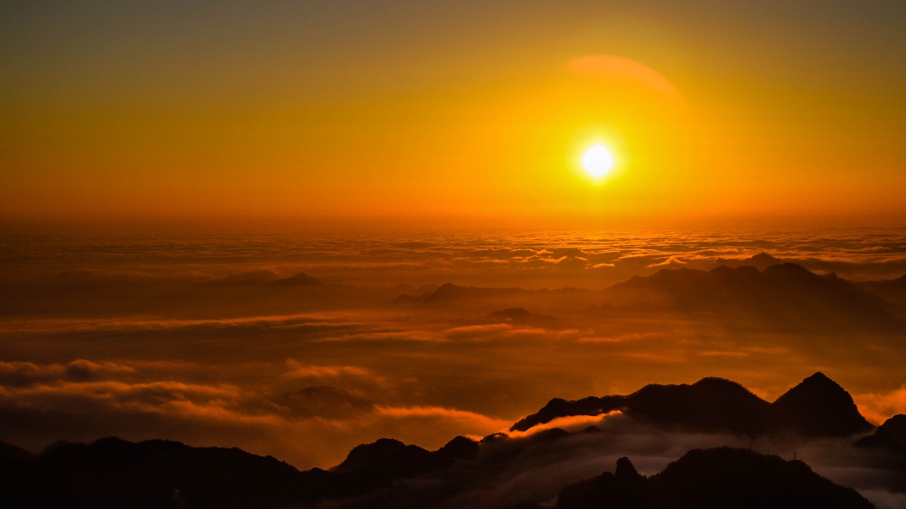 cloud sea out wudang the golden dome free photo