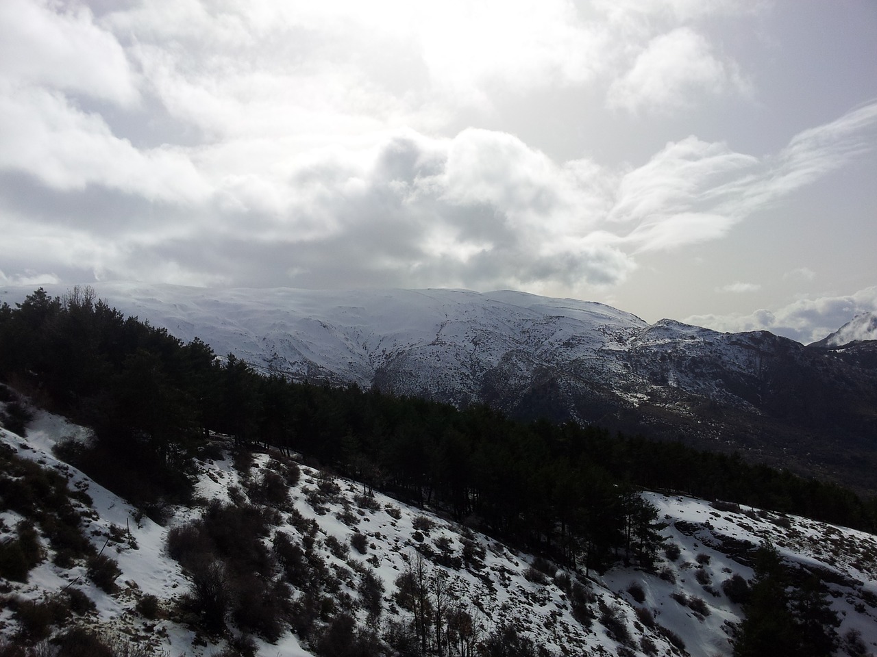 clouds mountain snow free photo