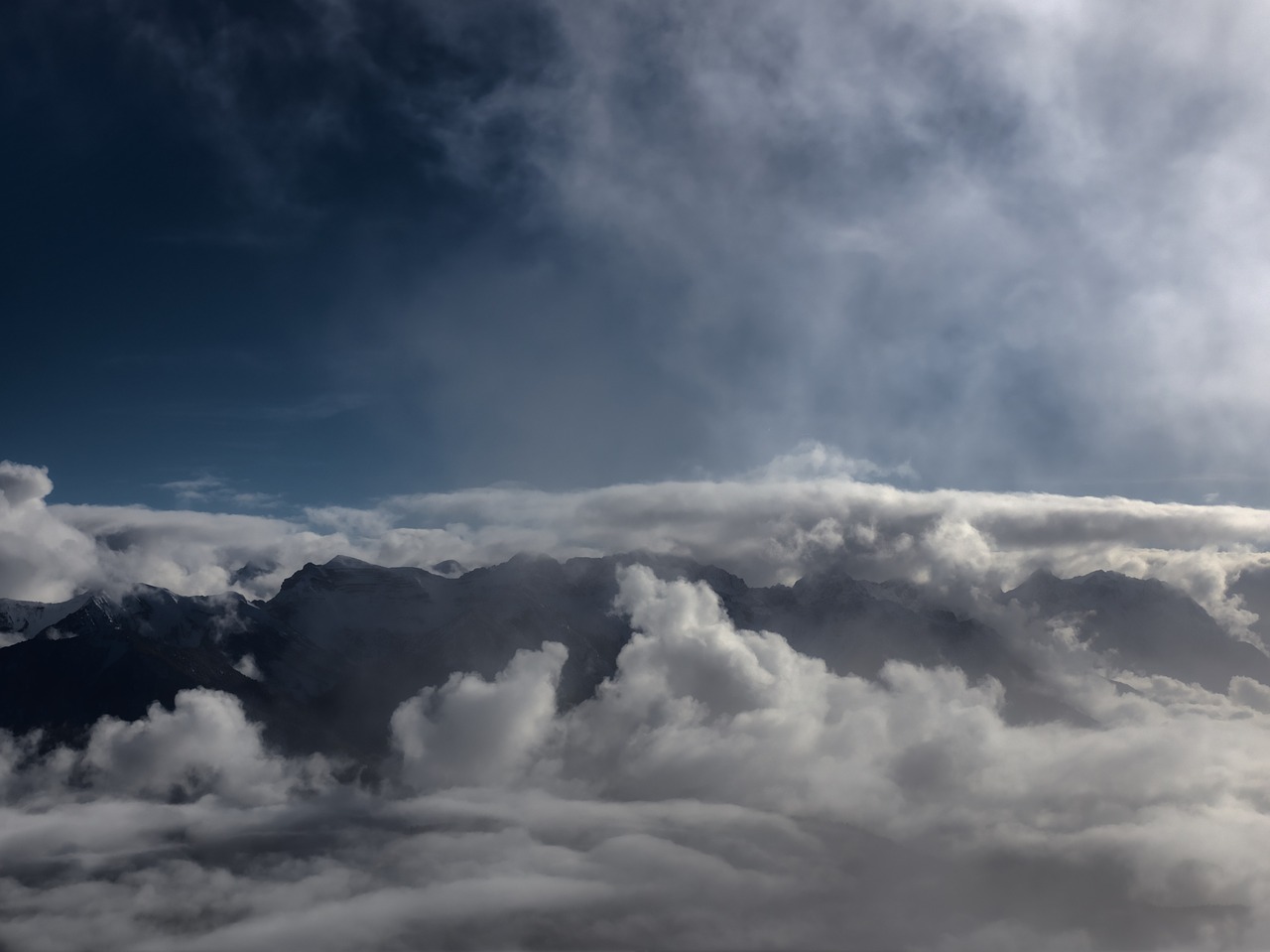 clouds mountains landscape free photo