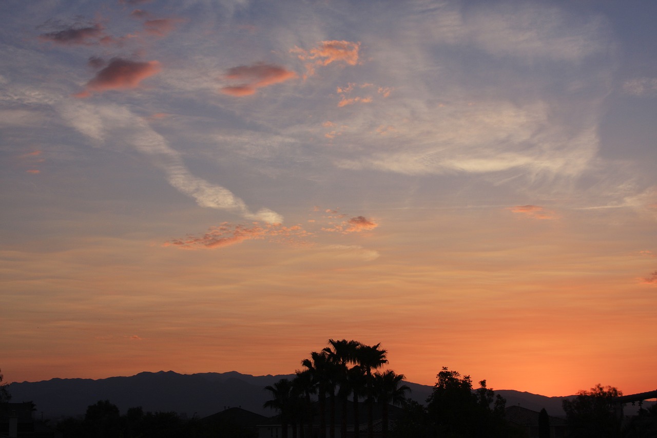 sunset tender clouds free photo