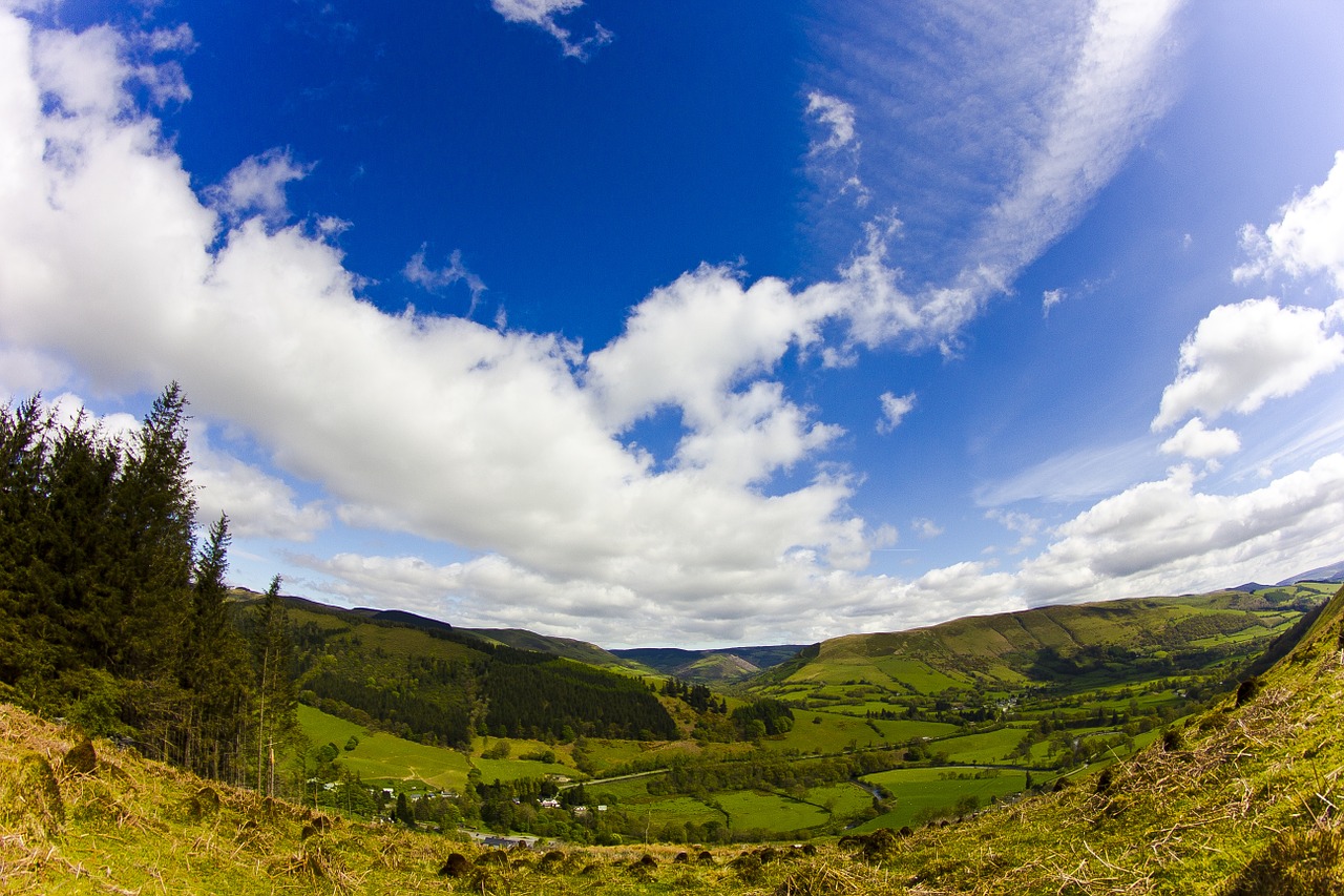 clouds valley outdoors free photo