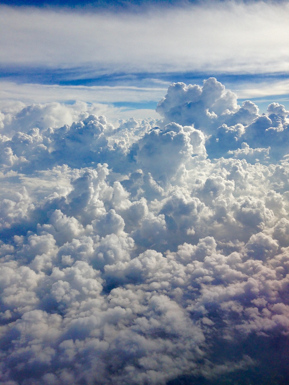 above the clouds white clouds blue sky free photo