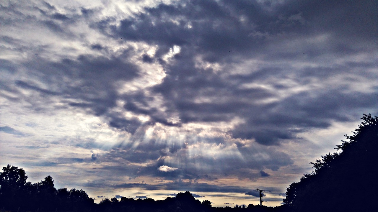 clouds sky rays free photo