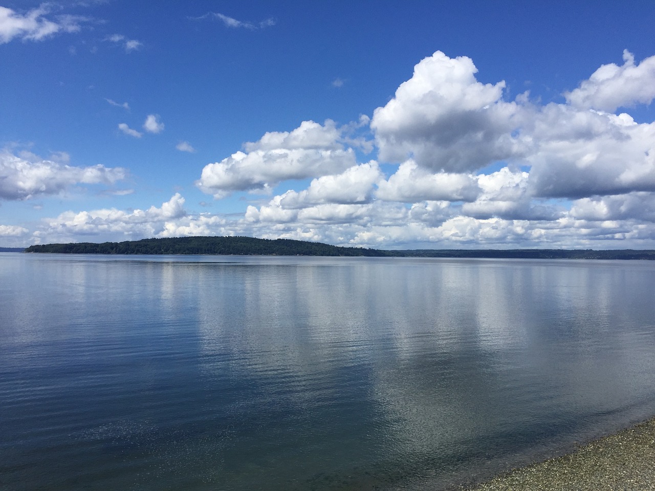 clouds water beach free photo