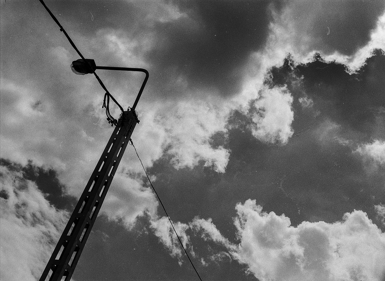 clouds pylon black and white free photo