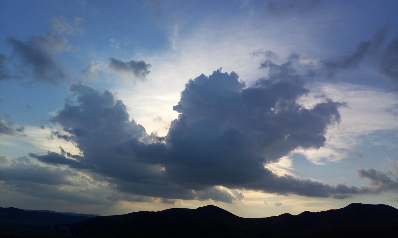 clouds horse sunset free photo