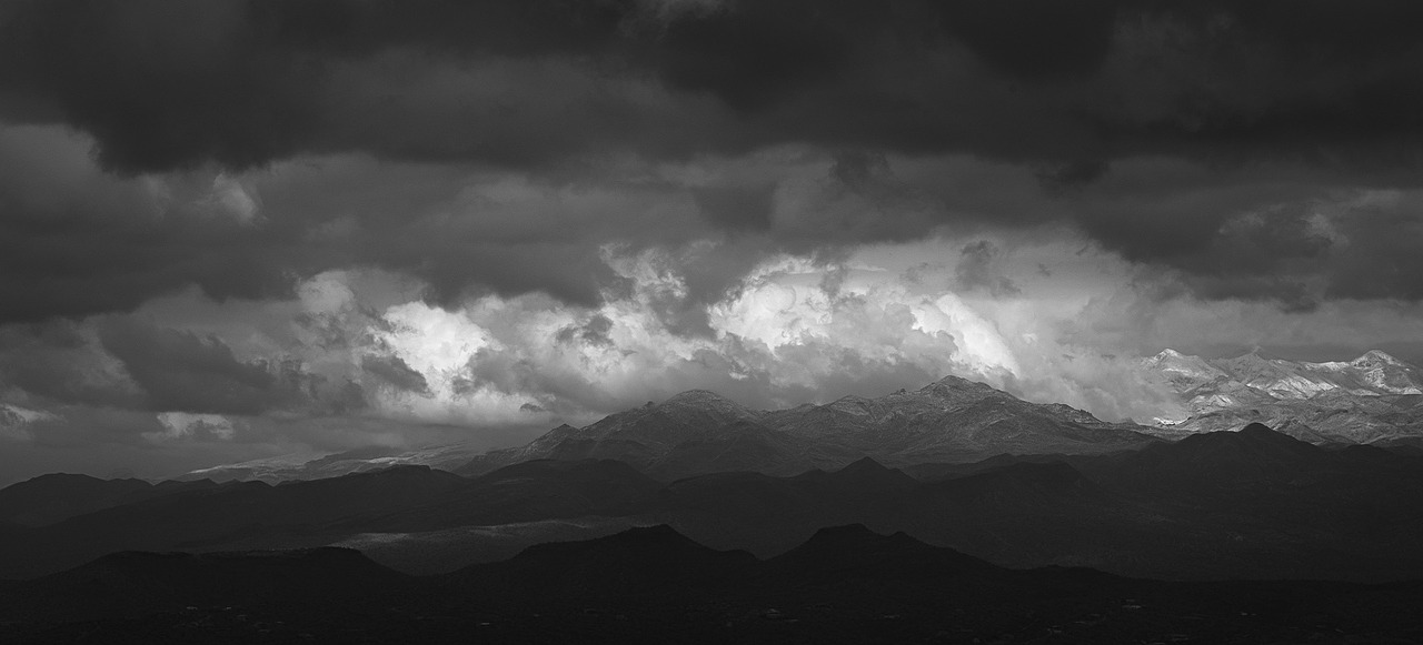 clouds storm mountains free photo