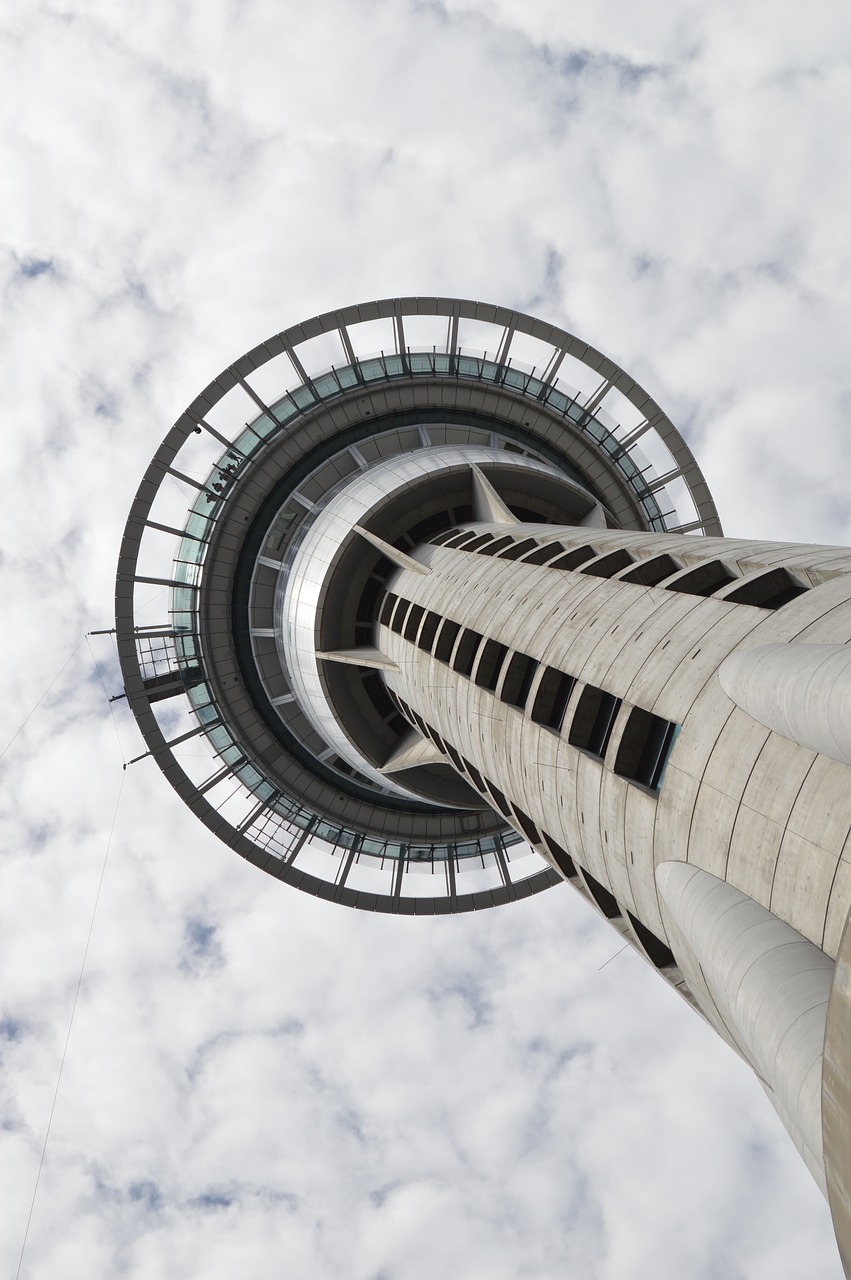 clouds tower auckland free photo