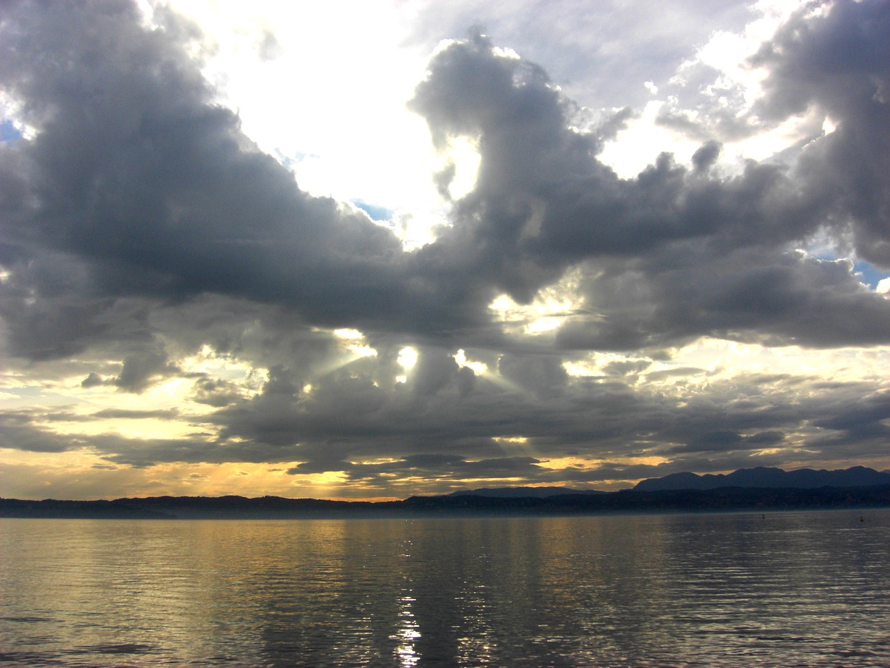 clouds lake sky free photo