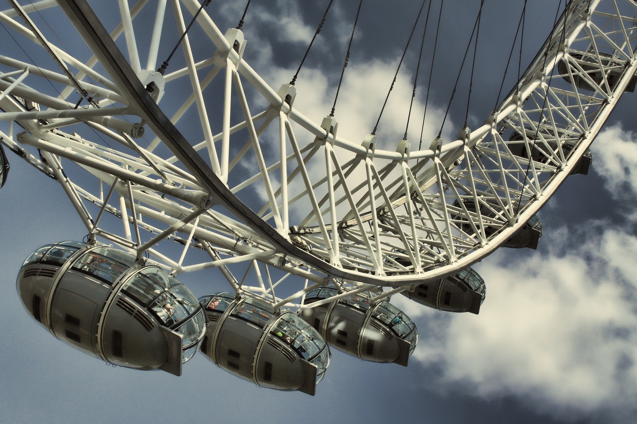 clouds ferris wheel london eye free photo