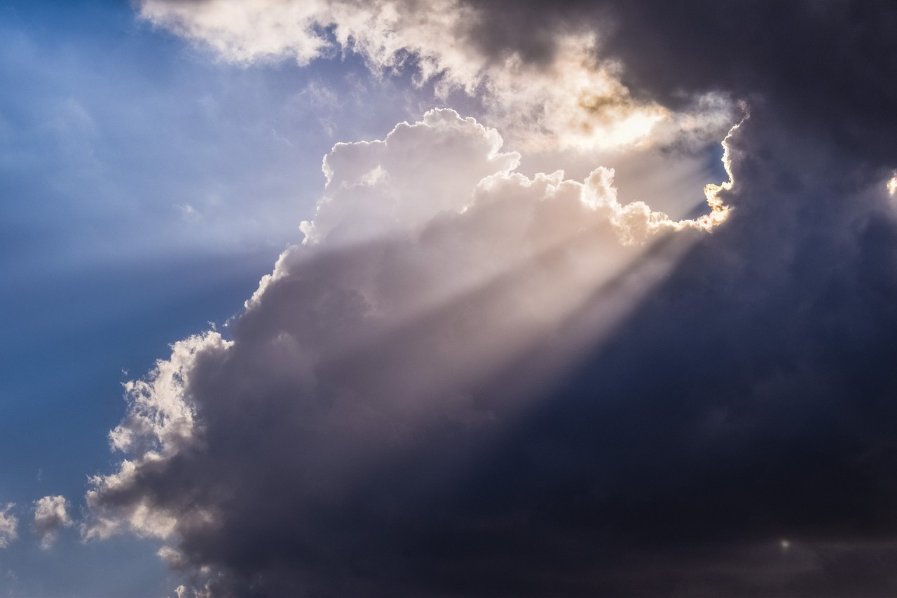 clouds black sunbeam free photo