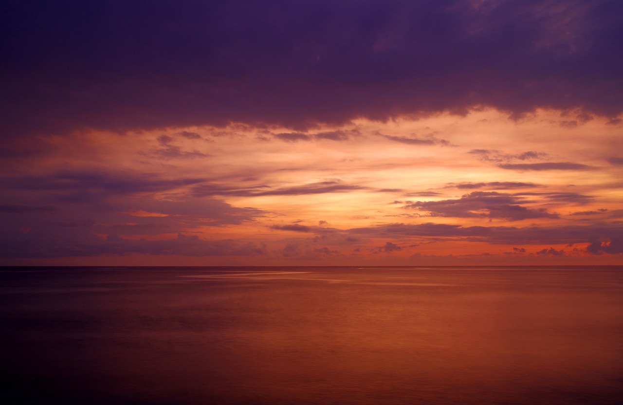 clouds sunrise ocean free photo