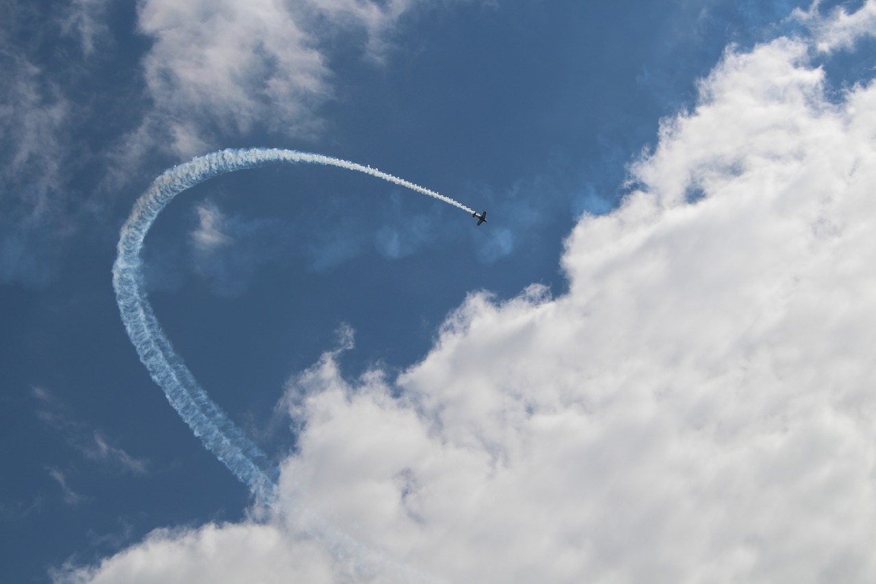 clouds aircraft aerobatics free photo