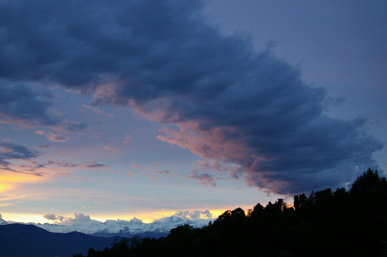 clouds mountains sky free photo